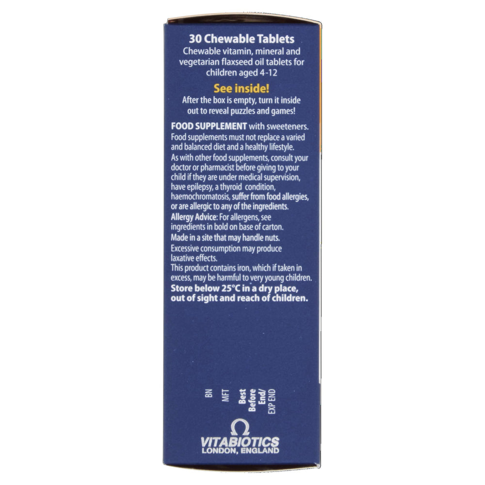 Wellkid chewable tablets packaging-label highlights bottle contents.