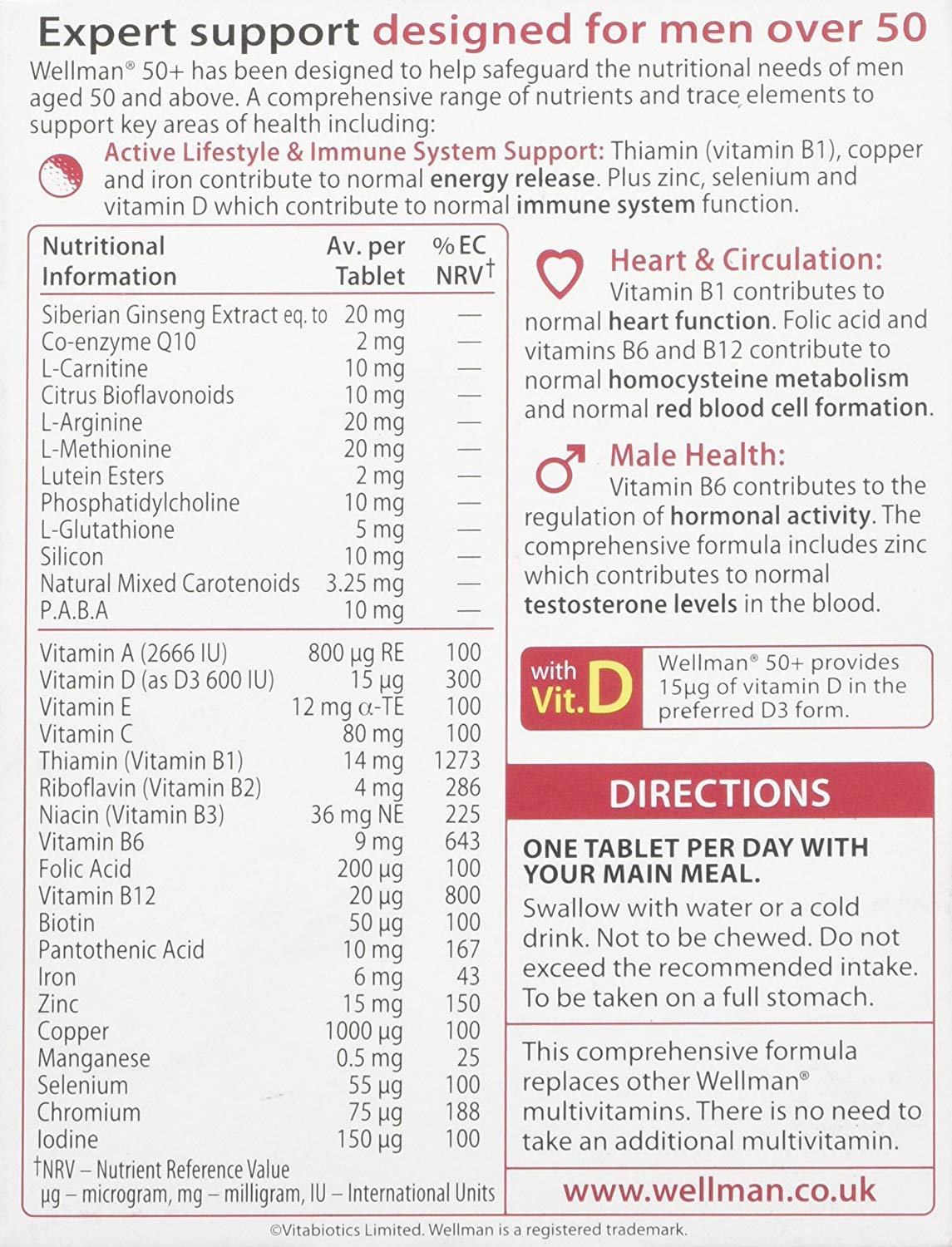 Wellman 50+ bottle front showing a trusted daily supplement for men over 50.