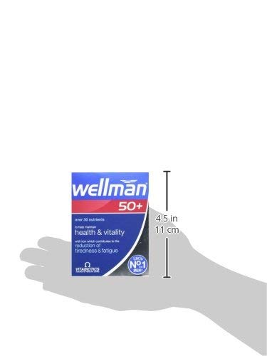 Wellman 50+ gluten-free icon on packaging indicating dietary compatibility.