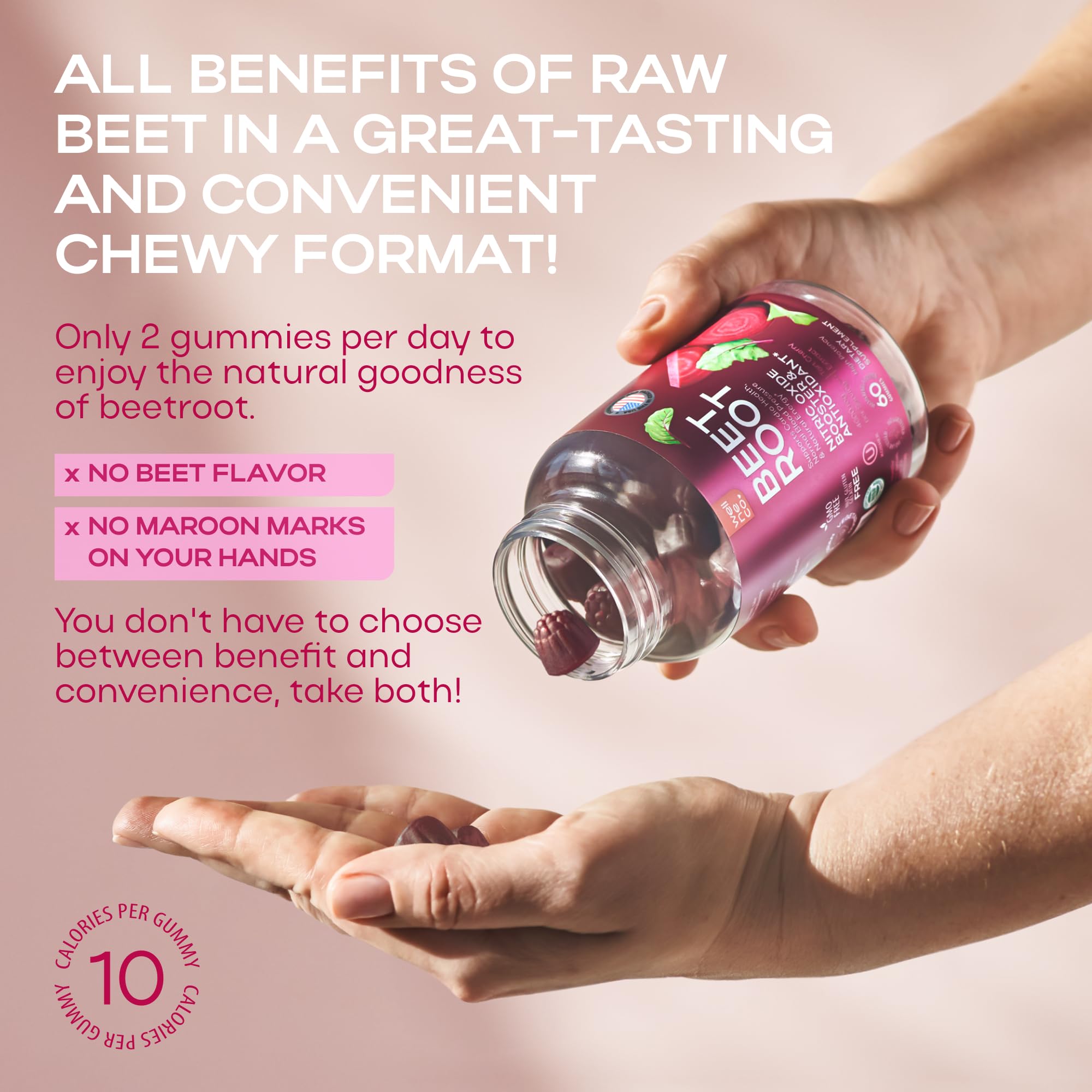 Vegan, non-GMO label signals clean, natural gummies.