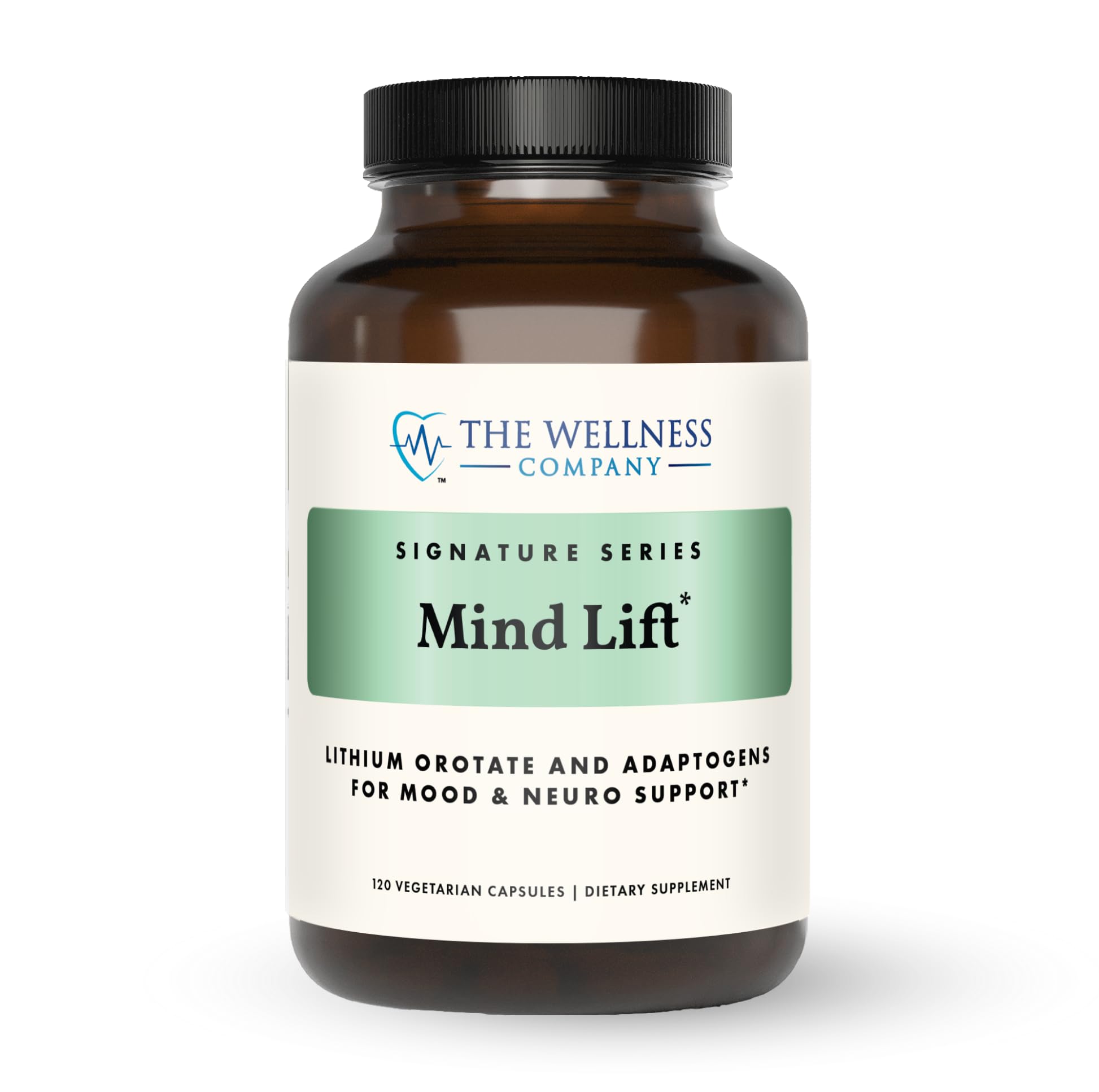 The Wellness Company Mind Lift bottle front indicating mood-support formula.