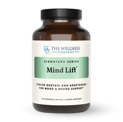 The Wellness Company Mind Lift bottle front indicating mood-support formula.