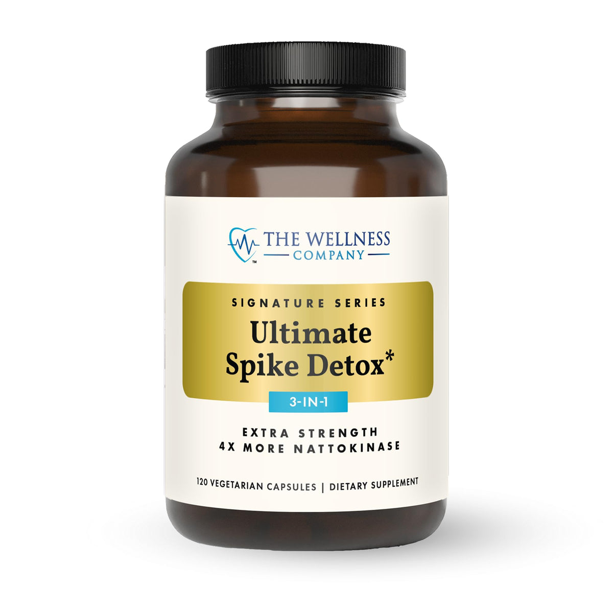 The Wellness Company Ultimate Spike Detox bottle promoting daily wellness support.