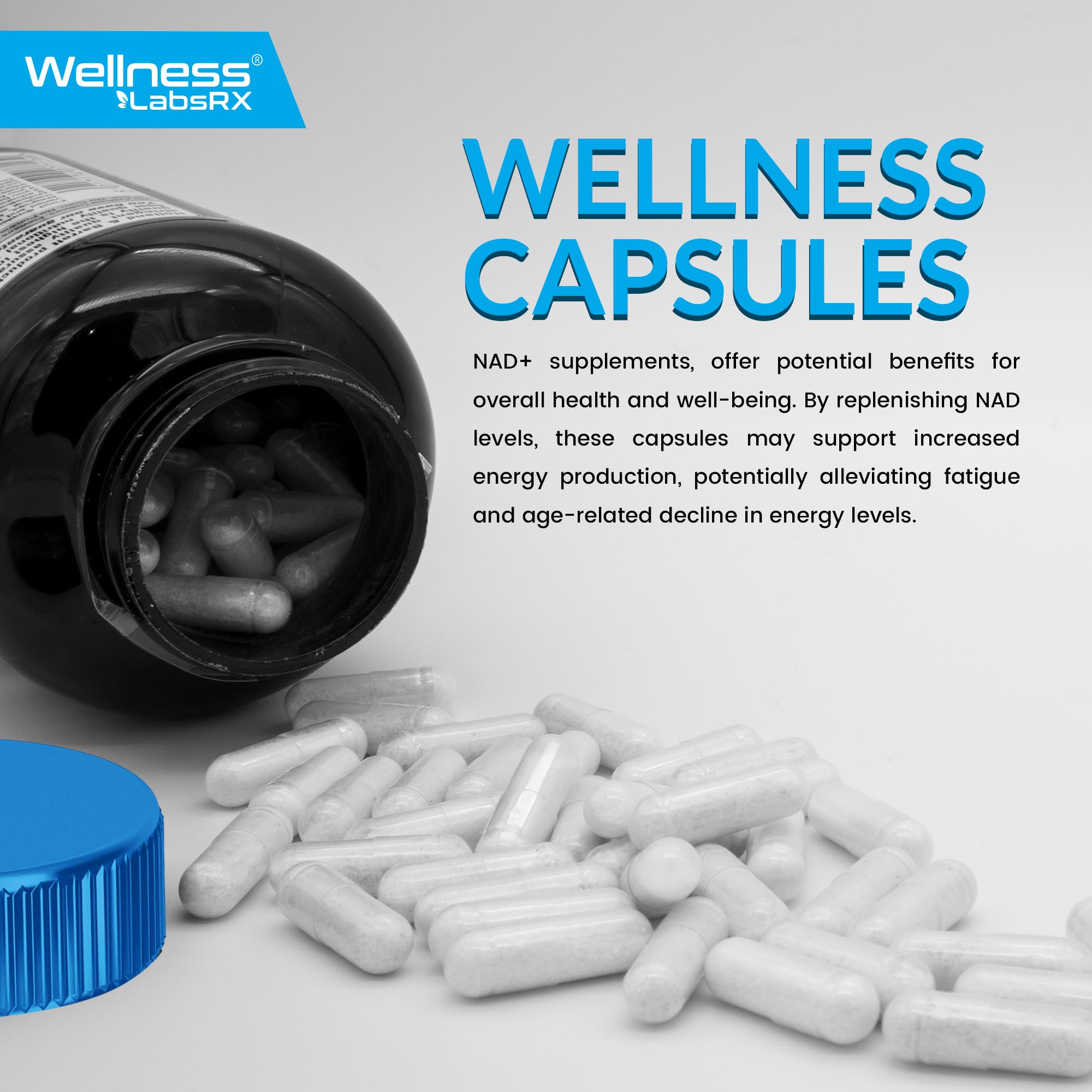 WELLNESS LABSRX 90 capsules per bottle clearly listed on label.