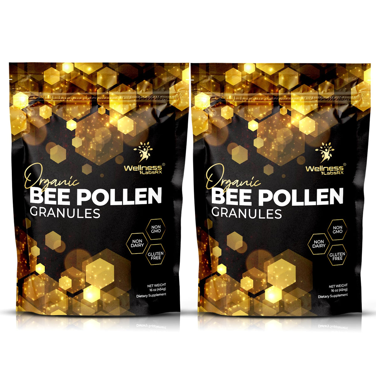 WellnessLabsRx bee pollen granules package for daily nutrition and on-the-go use