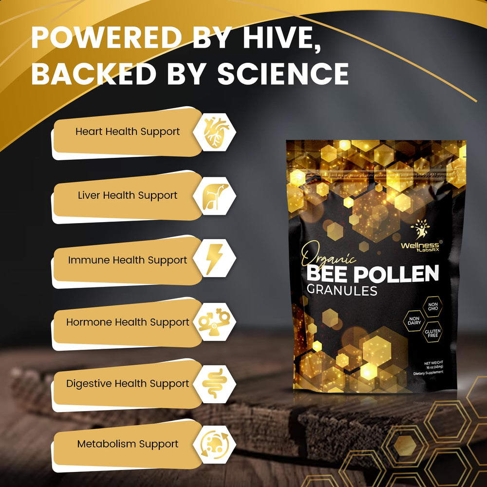 Bee pollen granules in a smoothie for a nutrient boost