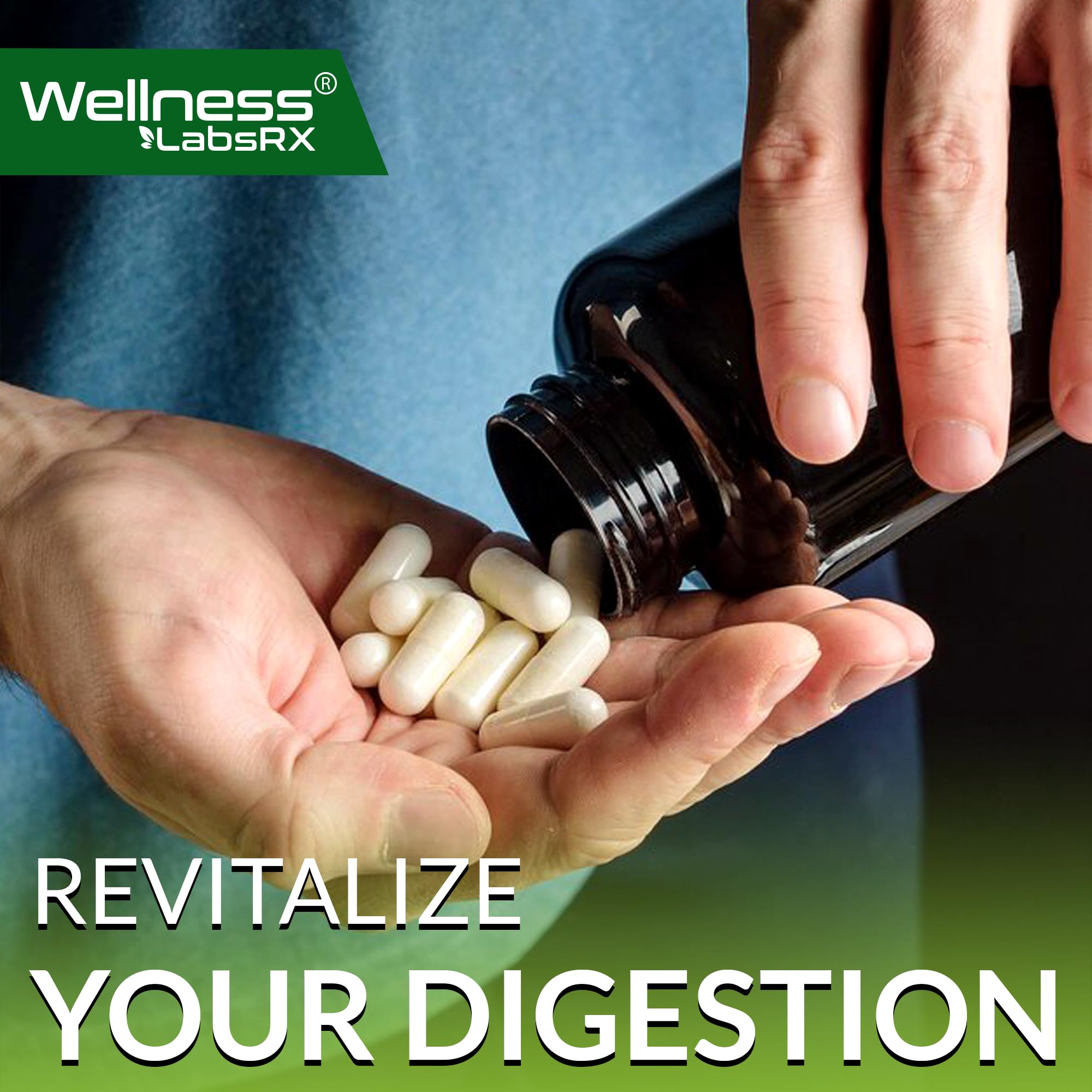 WELLNESS LABSRX capsules taken with meals for convenient daily routine.