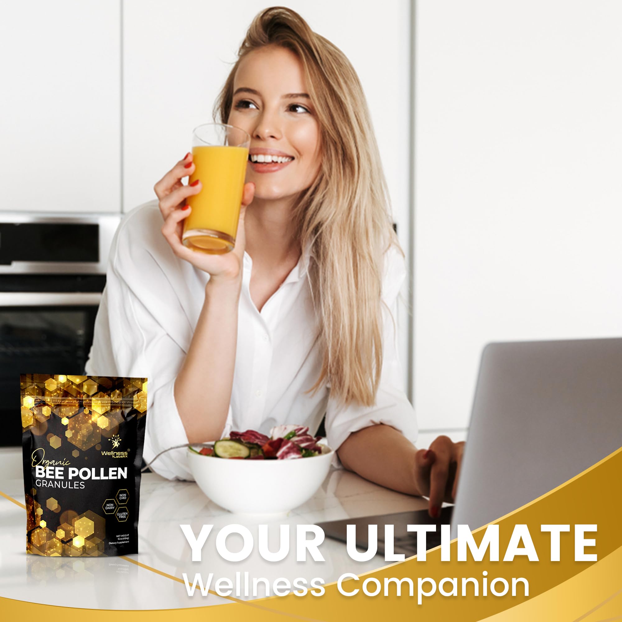 Gluten-free WellnessLabsRx bee pollen granules suitable for gluten-free diets