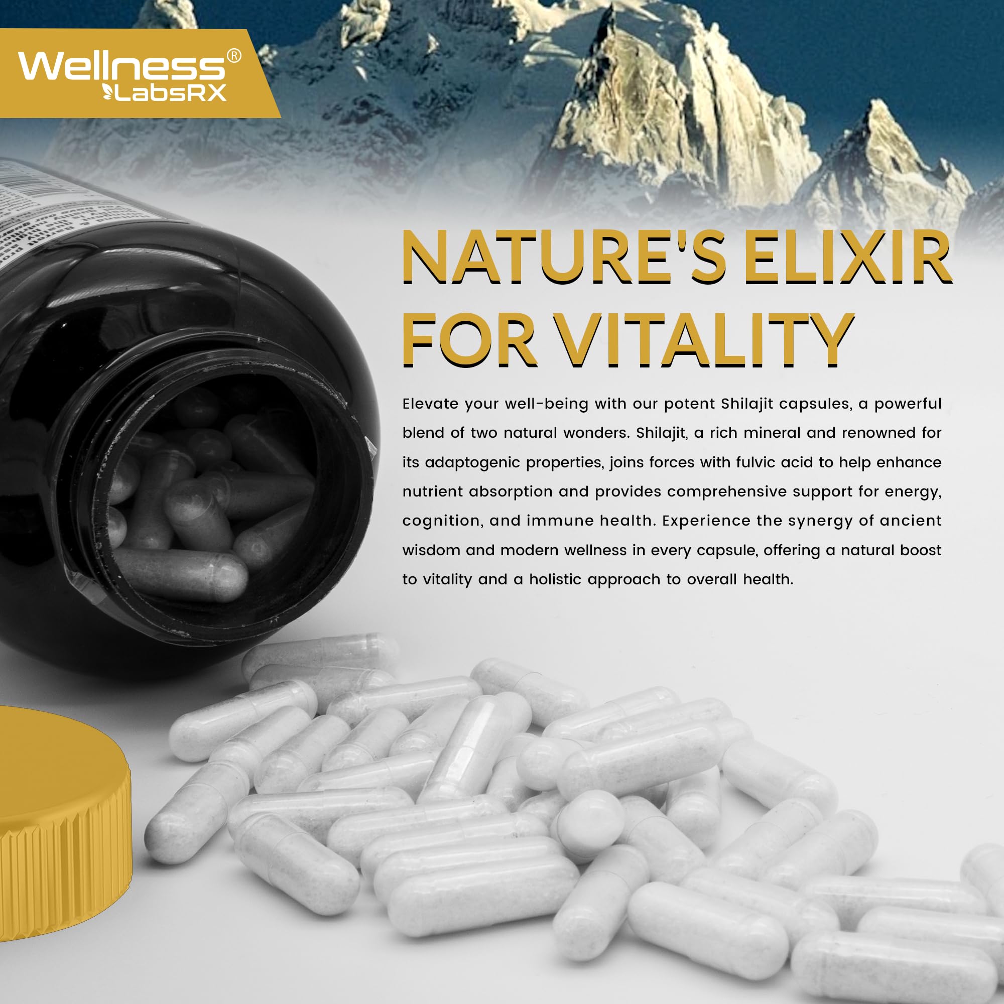 Wellness LabsRx Himalayan mountains scene conveys authentic harvest and purity