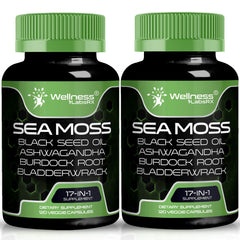 Wellness LabsRx Irish Sea Moss Capsules bottle supports immune health and daily vitality.