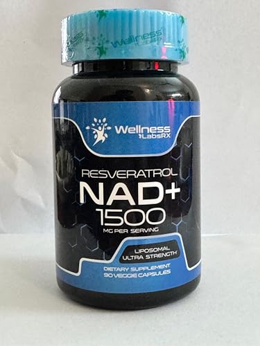 WELLNESS LABSRX Liposomal NAD capsules being poured into a hand for daily use.