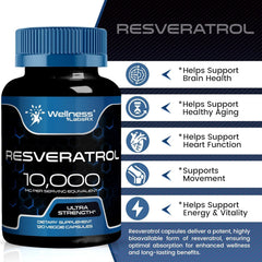 WELLNESS LABSRX Resveratrol ingredients label highlighting knotweed extract quality