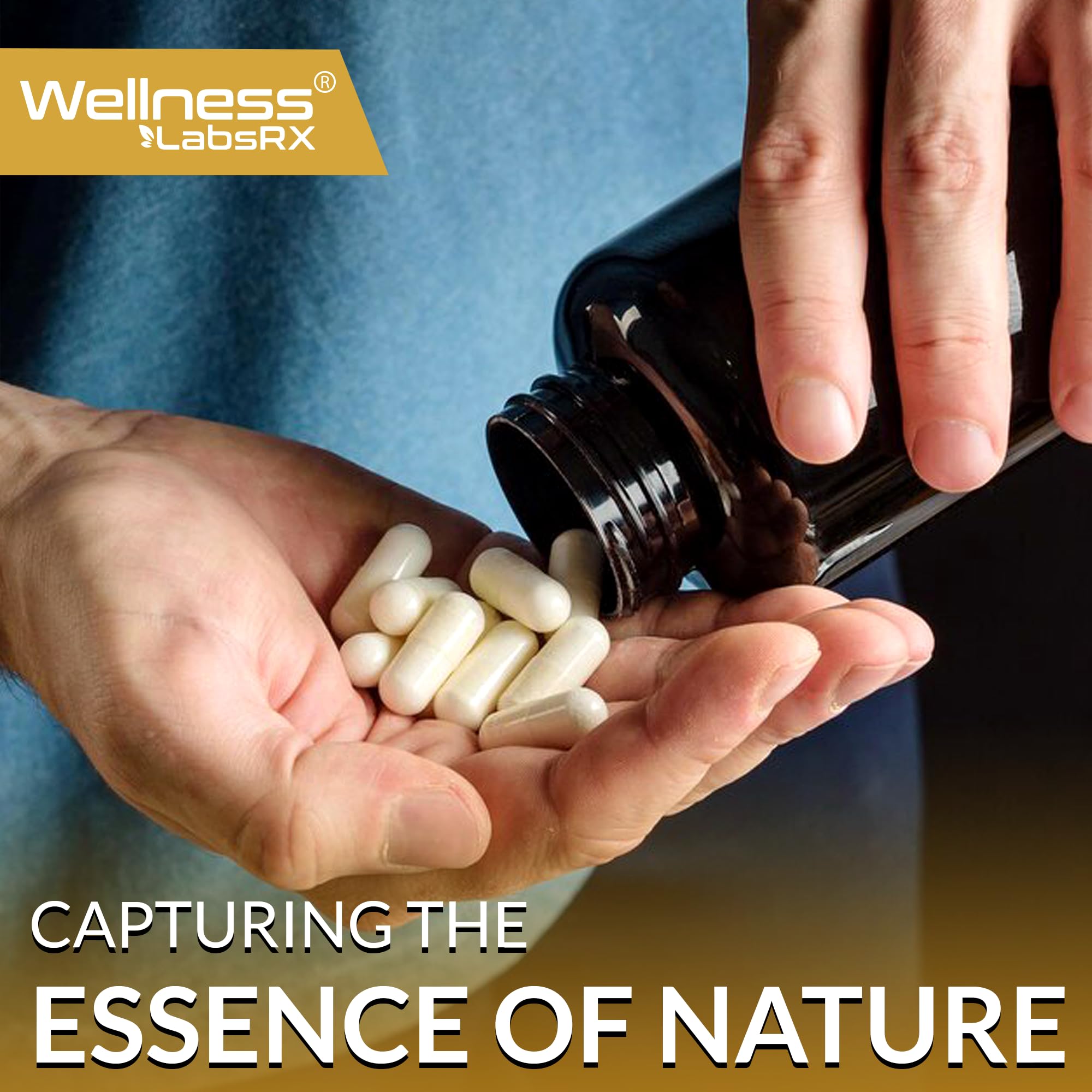 Wellness LabsRx Shilajit capsules side view showing convenient packaging for travel