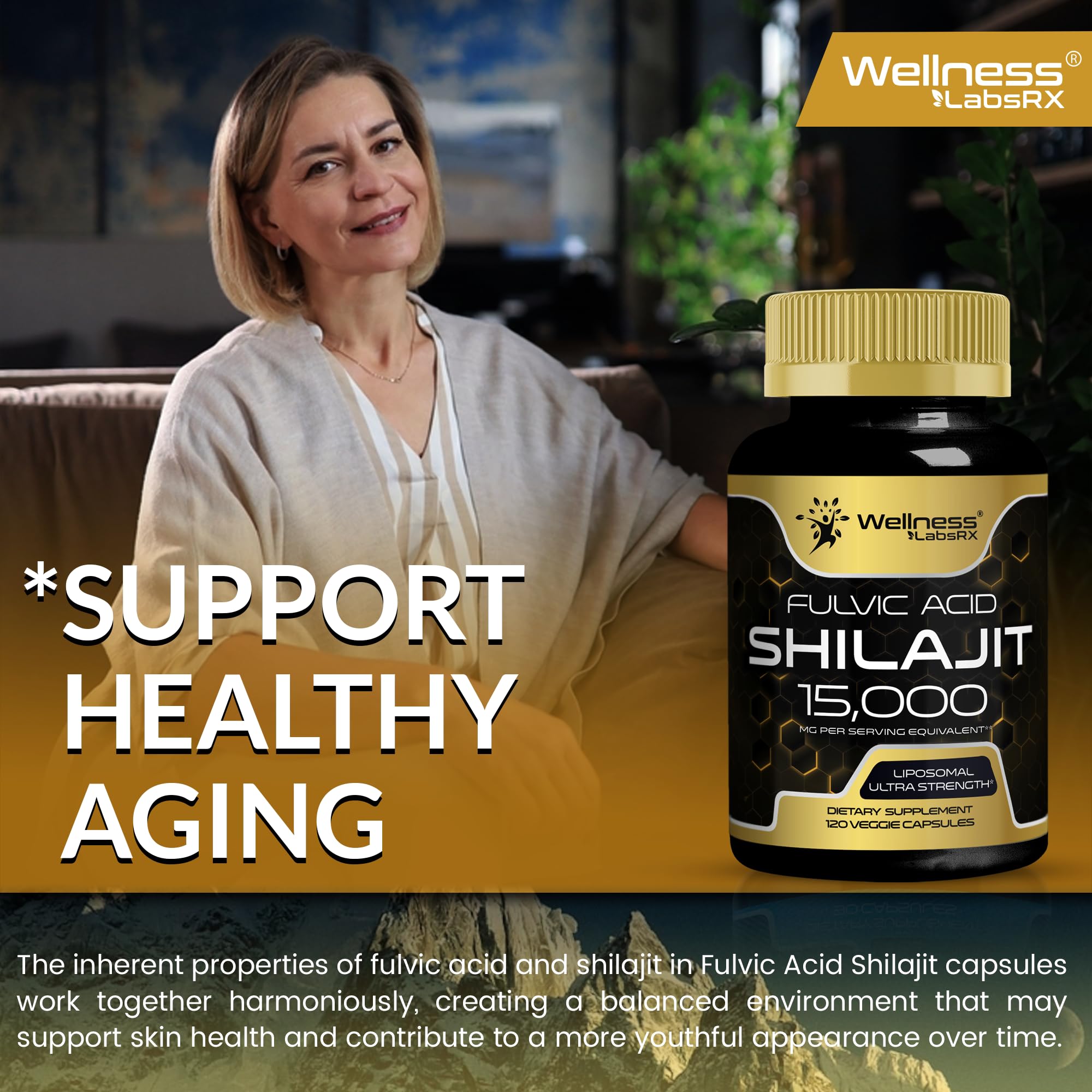 Wellness LabsRx Shilajit resin closeup reveals fulvic acid rich texture