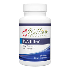 Wellness Resources Pea Ultra bottle label showcasing PEA with Levagen+ for joint support