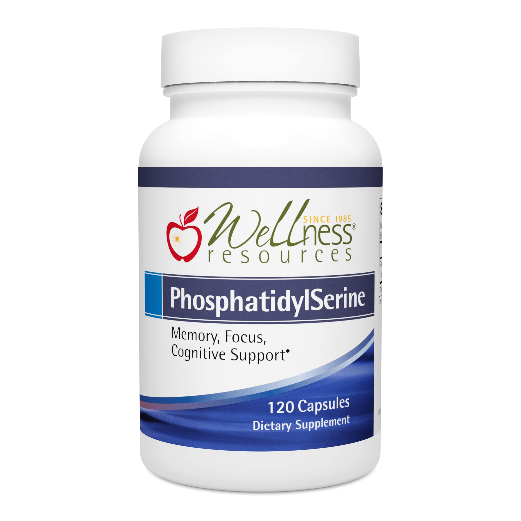 Wellness Resources PhosphatidylSerine sunflower bottle front shows vegan, soy-free formula.