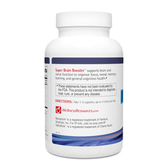 Wellness Resources Super Brain Booster capsules close-up for cognitive support during study.