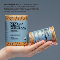 Wellnest.Store Reishi capsules packaging shot highlights GMP quality and third-party testing.