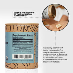 Wellnest.Store Reishi bottle pouring capsules evokes routine morning use.
