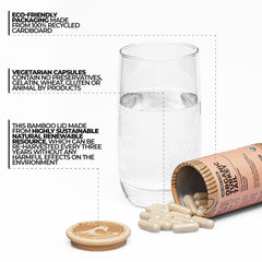 Wellnest Store turkey tail bottle pour showing easy-to-take veggie capsules