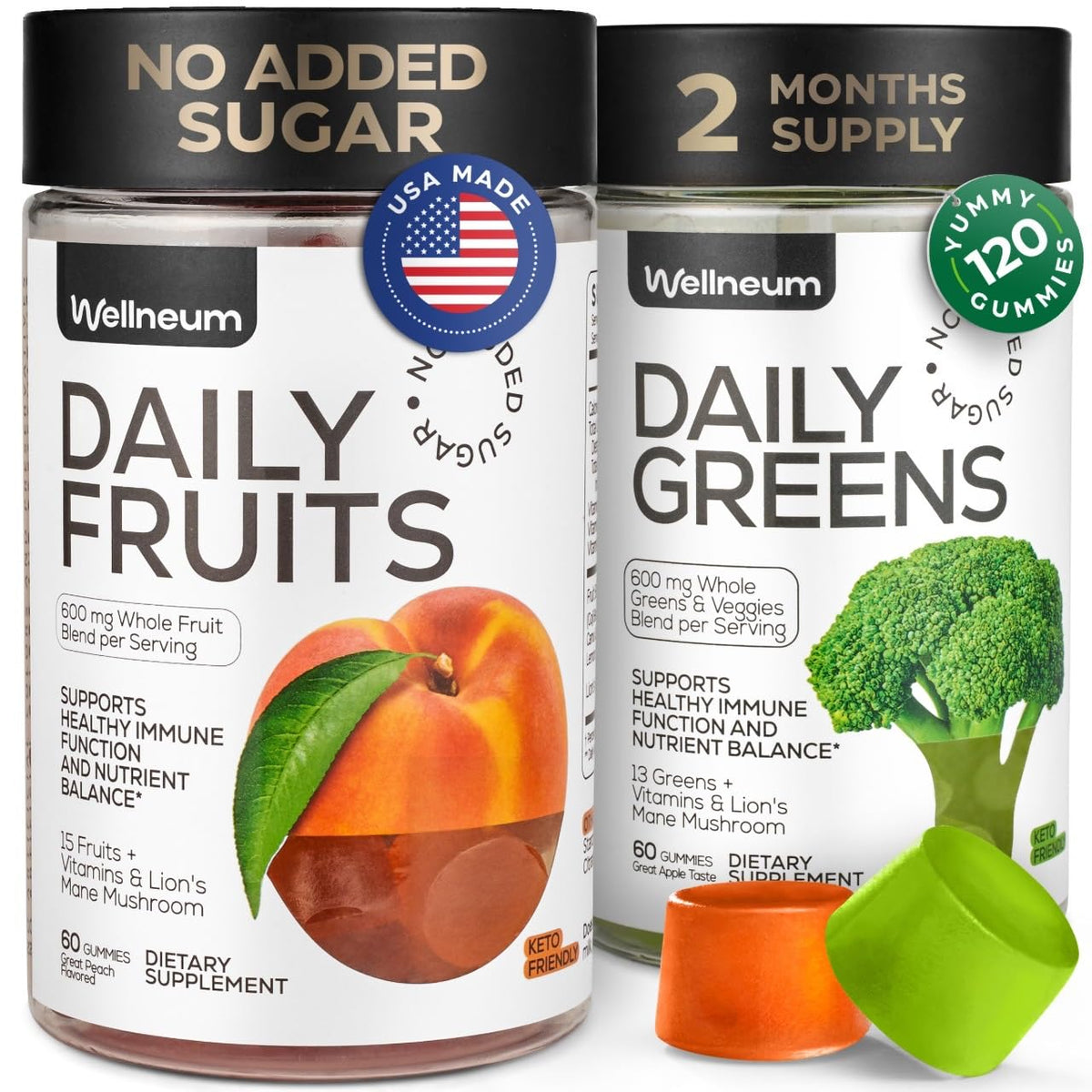 Wellneum gummies bottle shown with vibrant color for daily vitality.