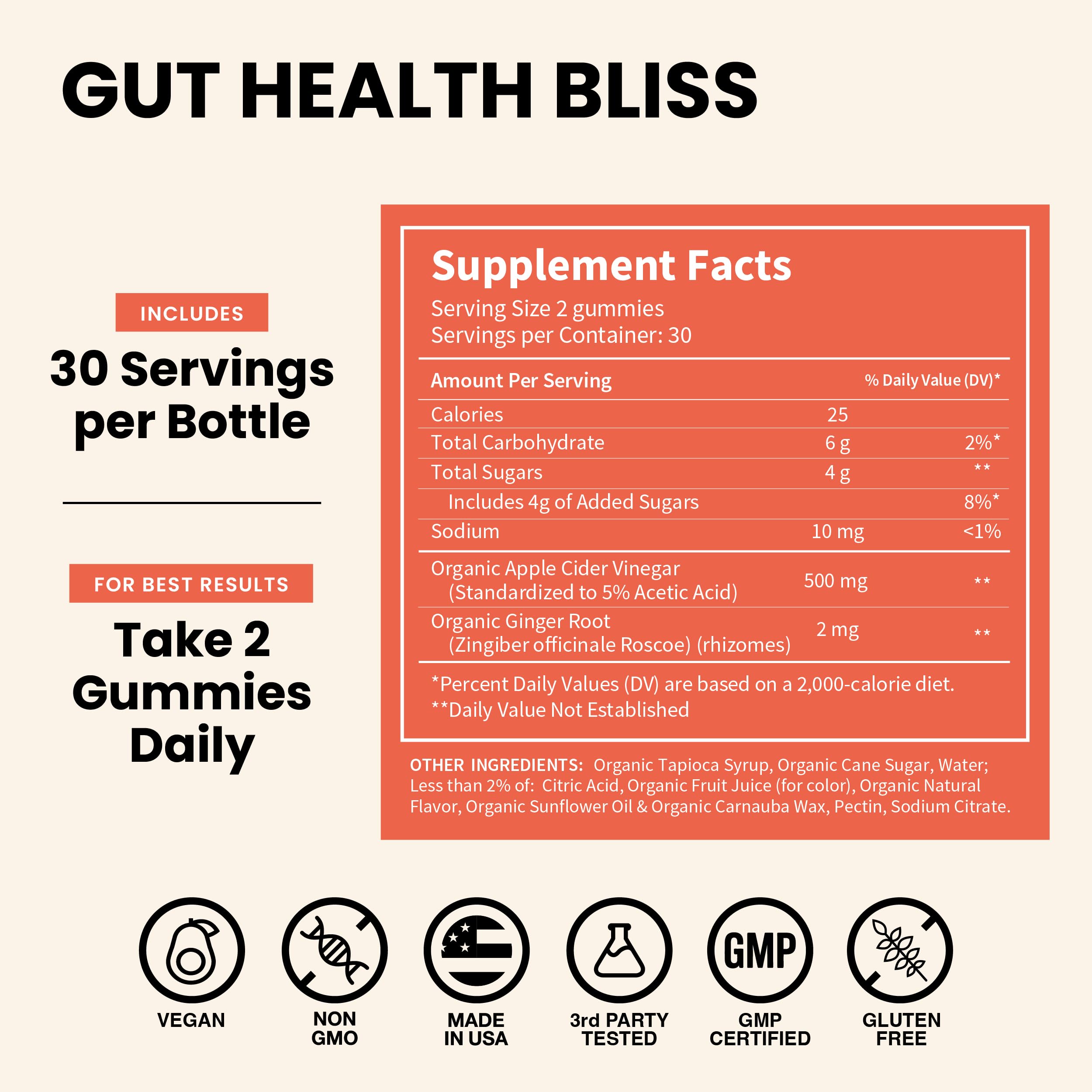 WellPath ACV Gummies ingredients label confirms vegan non GMO and gluten free base.