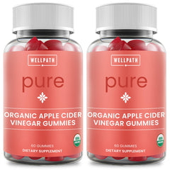 WellPath Pure ACV Gummies bottle front view highlighting apple cider vinegar with mother for gut wellness