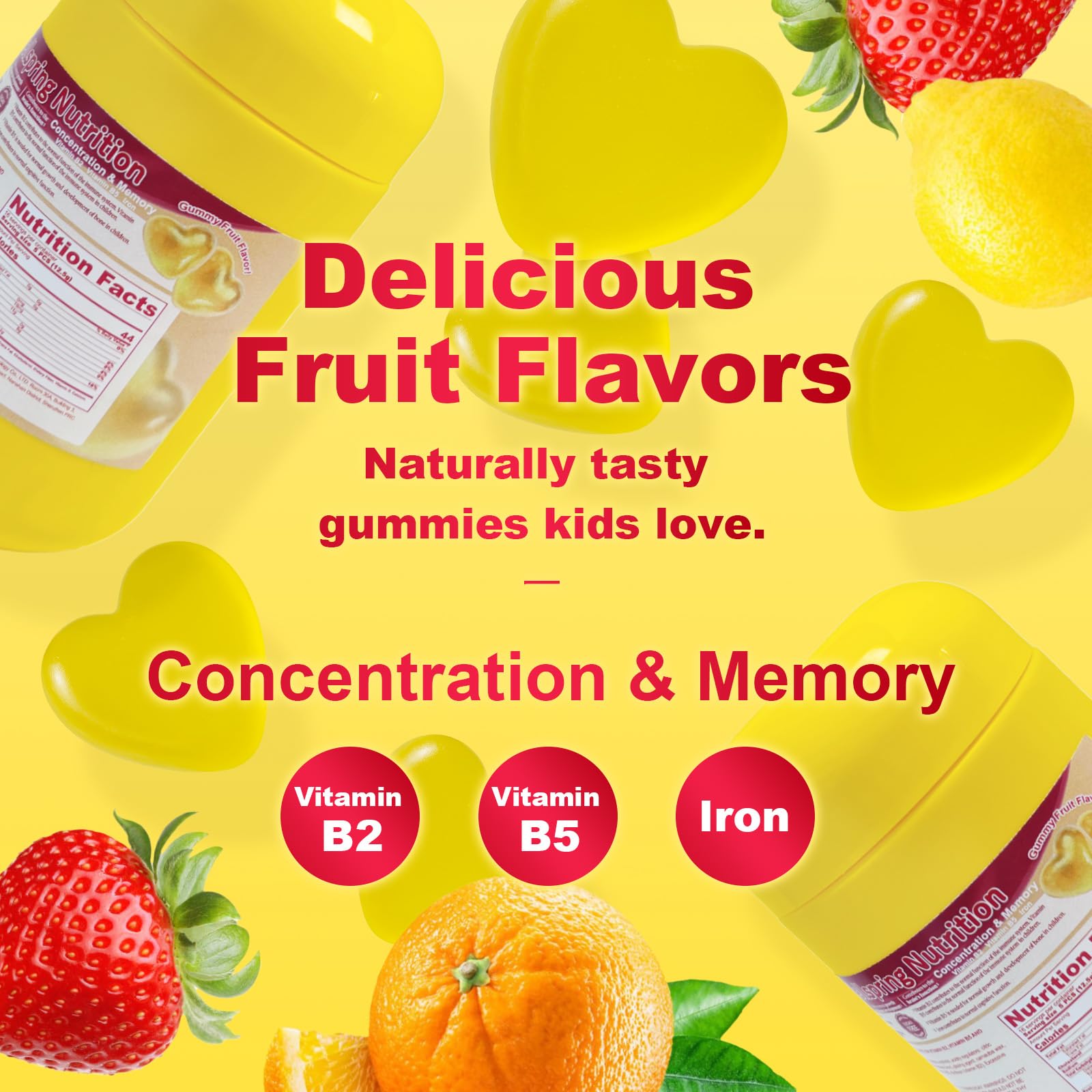 WellSpring Nutrition Kids Multivitamin Gummies closeup showing chewy texture and kid-friendly formula.