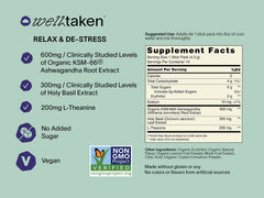 Close-up of holy basil and plant ingredients in the WellTaken blend