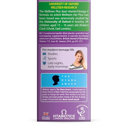 Wellteen Her Plus vitamins with iron and zinc for immune support.