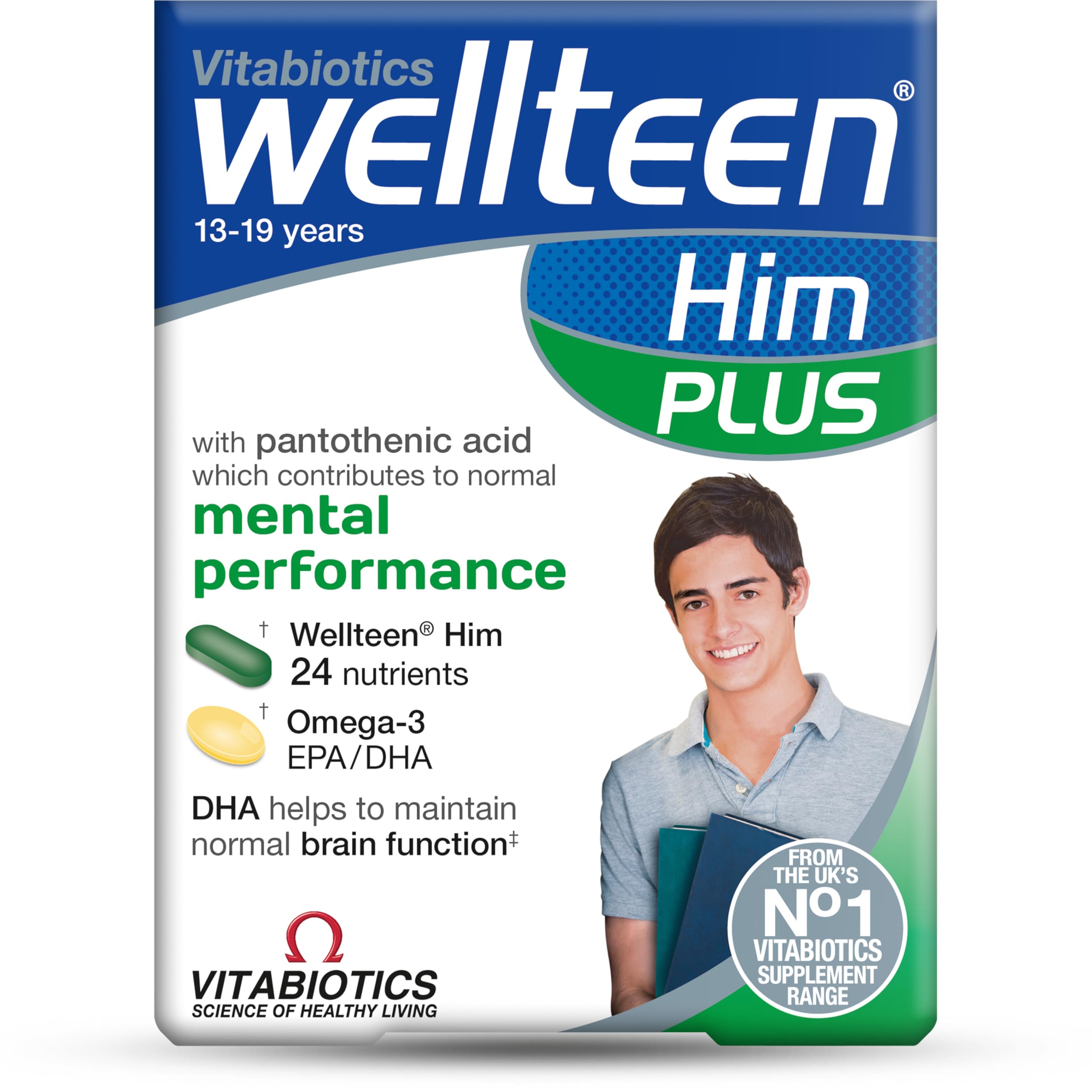 Wellteen Him Plus Omega-3 capsule supports brain function and vision.