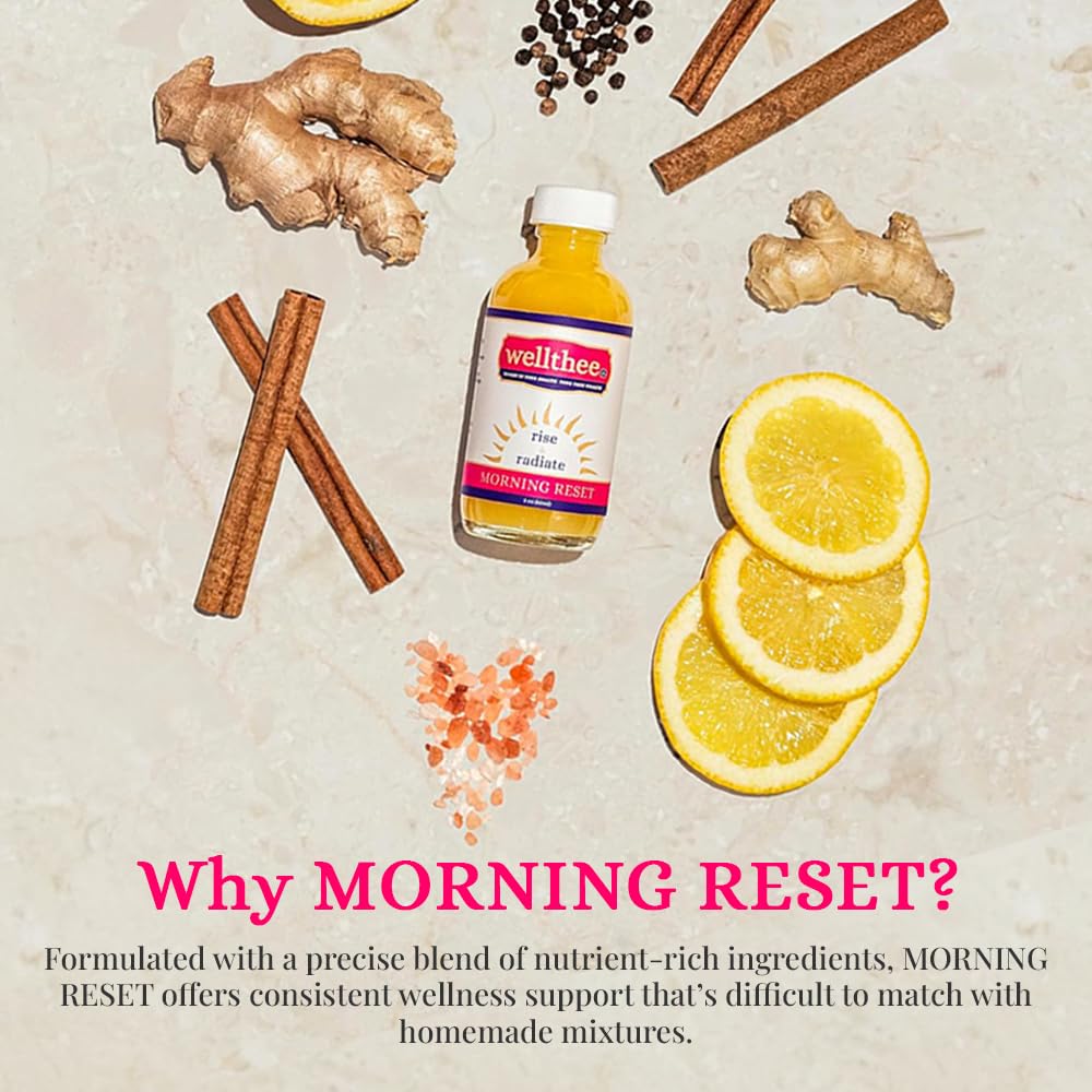 Wellthee MORNING RESET 12-pack packaging shown on a clean store shelf.