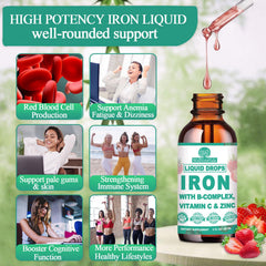 WellVeraVida Liquid Iron drops being poured for easy mixing