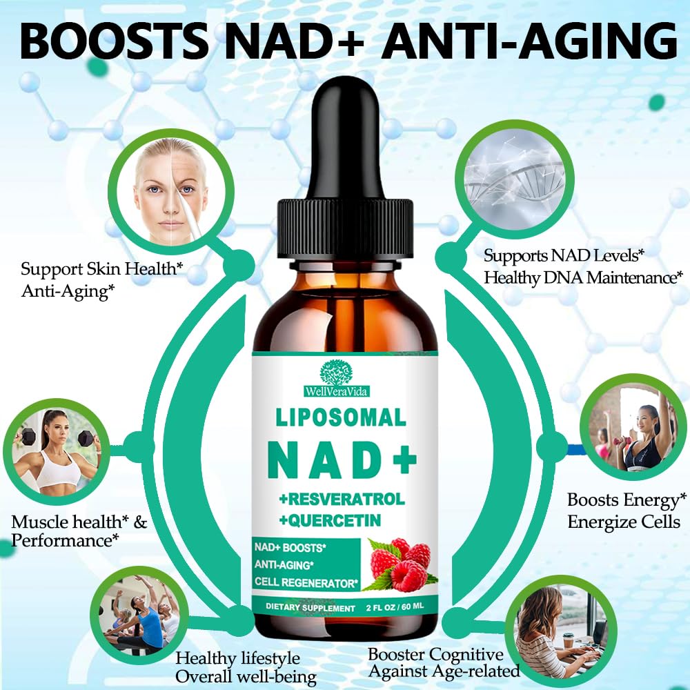 Raspberry-flavored NAD liquid close-up emphasizes tasty routine.