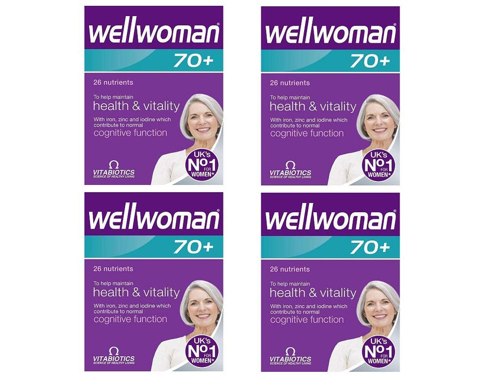 Wellwoman 70+ bottle and label for daily wellness support.