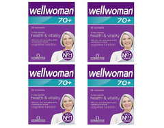Wellwoman 70+ bottle and label for daily wellness support.