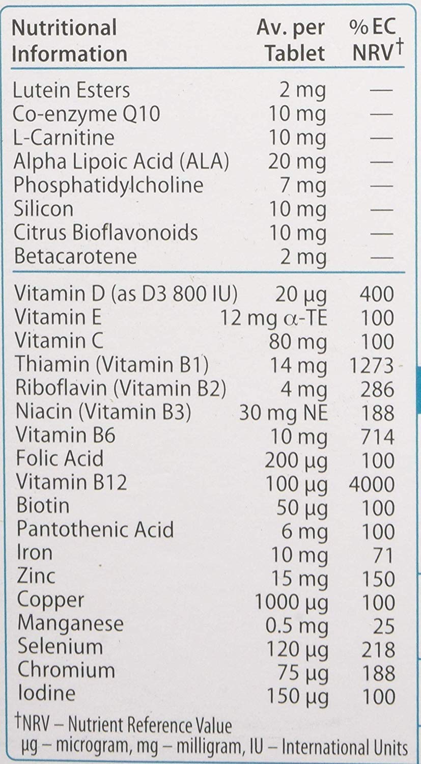Wellwoman 70+ tablets close-up showing a complete micronutrient blend.