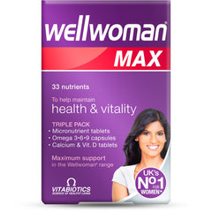 Wellwoman Max capsules bottle for daily energy and immune support