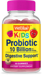 WellYeah Kids Probiotics bottle highlighting 10B CFU for daily gut balance.