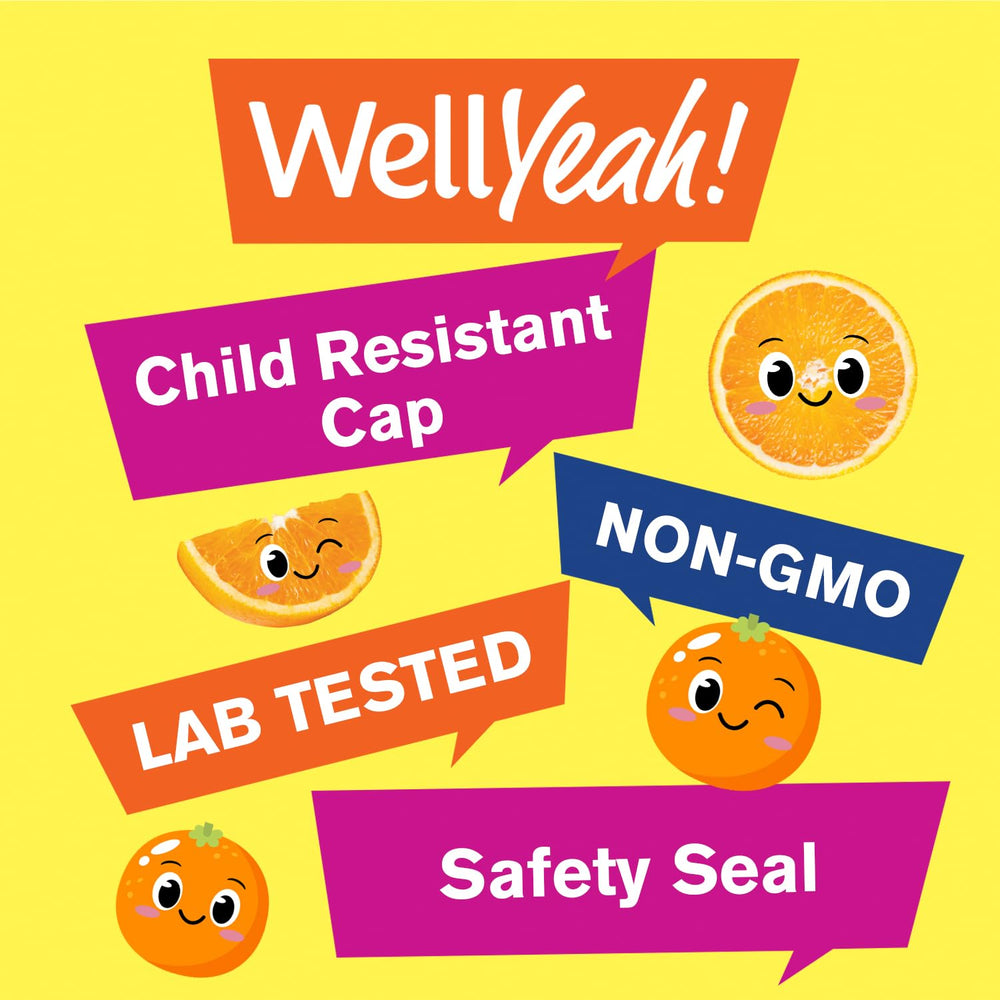 Natural orange flavor label on WellYeah Kids Vitamin C Gummies