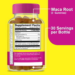 WellYeah Maca Root Gummies passion fruit close-up highlights tasty vegan flavor and easy ingestion.