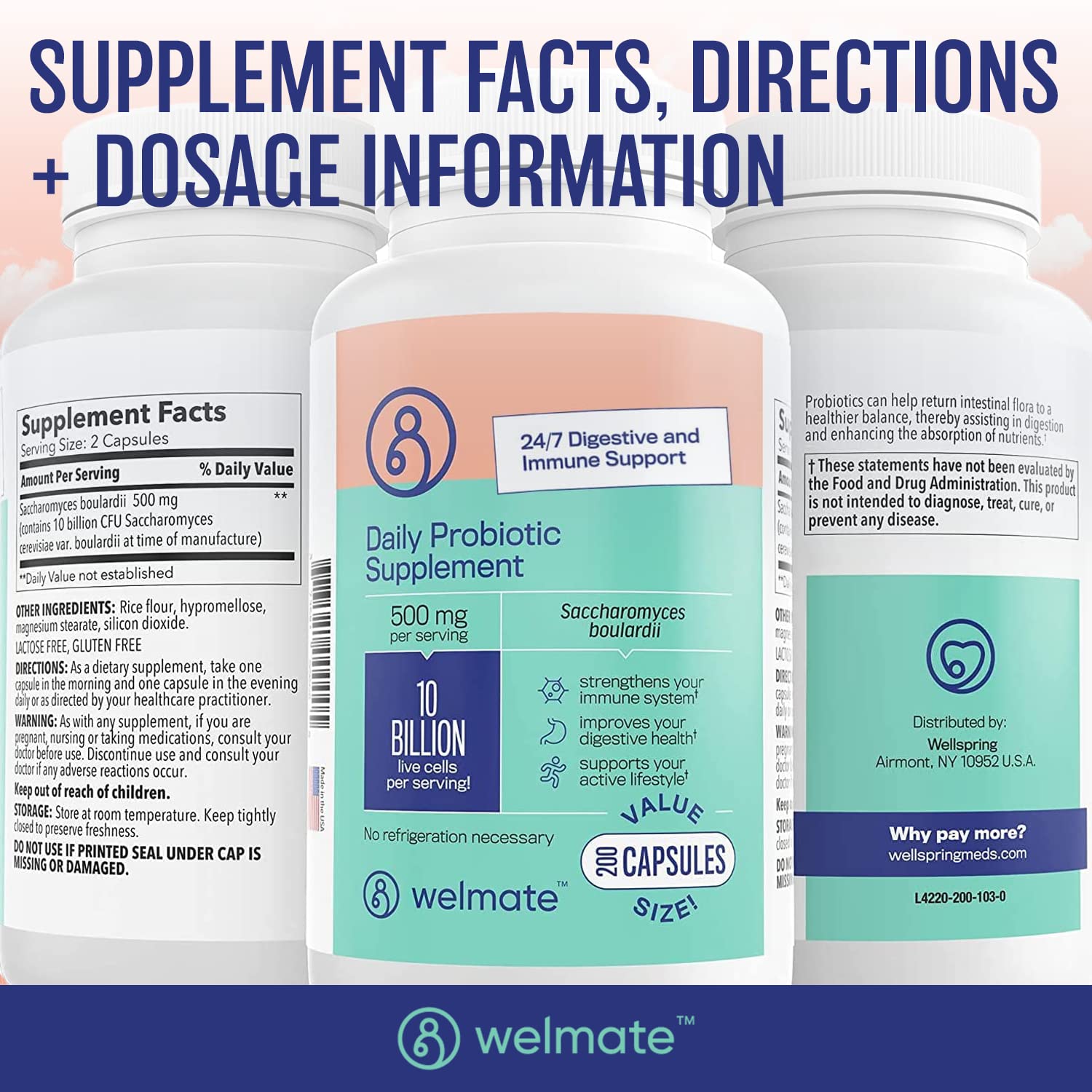 WELMATE lifestyle use with a glass of water illustrating the probiotic routine.