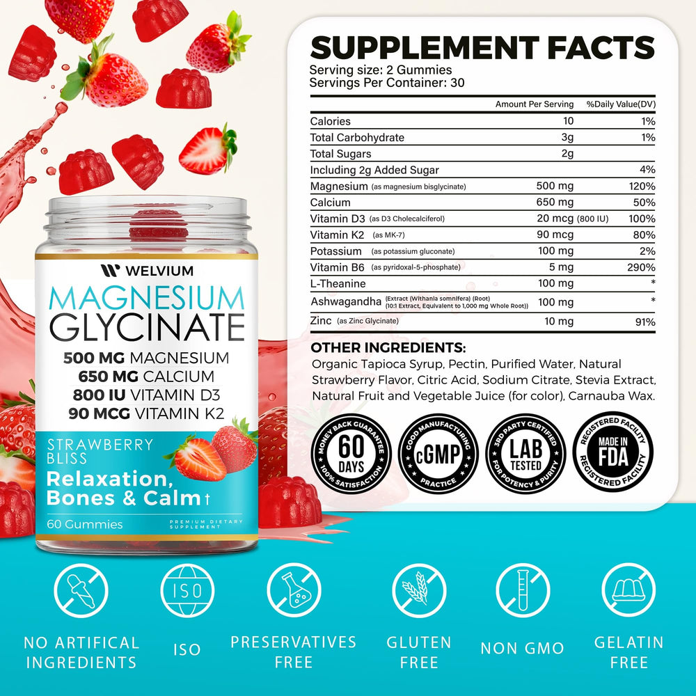 WelviuM gummies close-up showing chewy texture and vibrant color