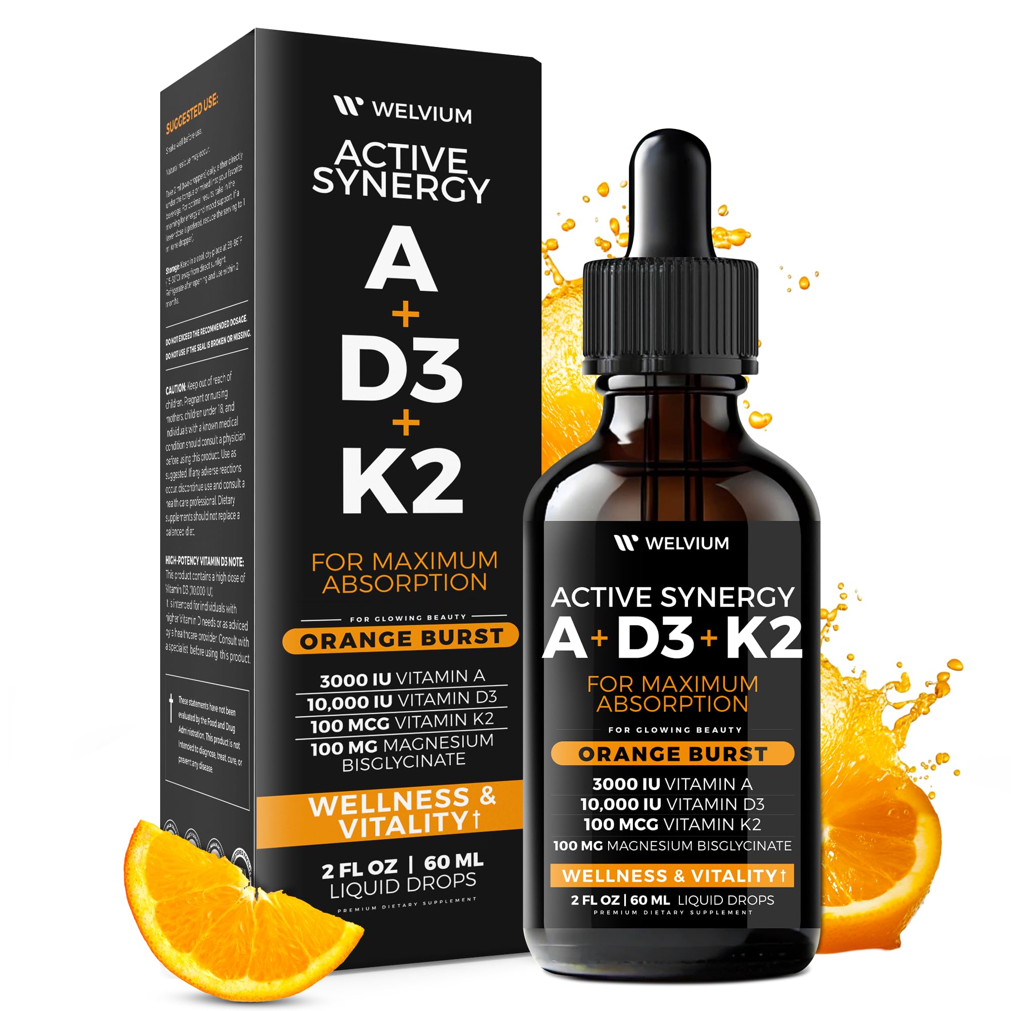 Welvium Drops dispensing into a glass shows easy dosing.