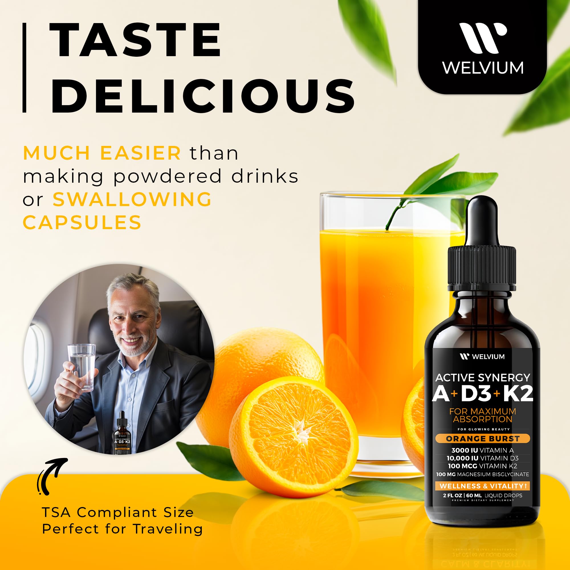Welvium Drops organic lecithin and MCT for improved absorption.