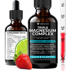 WELVIUM Triple Magnesium Liquid Drops bottle for daily mineral balance and convenience.