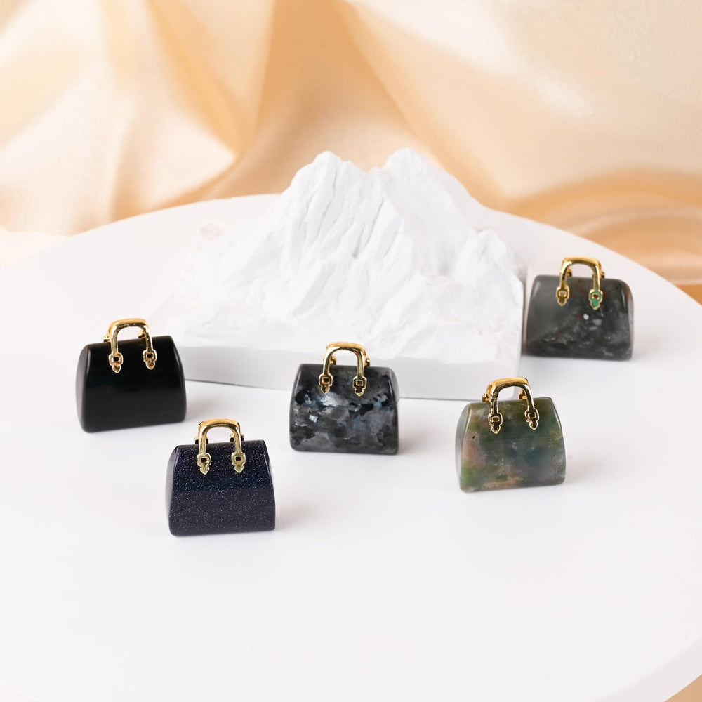 Wemeki Healing Crystals Bag on desk decor for a soothing workspace
