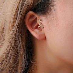 WenFeng black pair acupressure earrings designed for comfortable all-day wear and potential stress relief