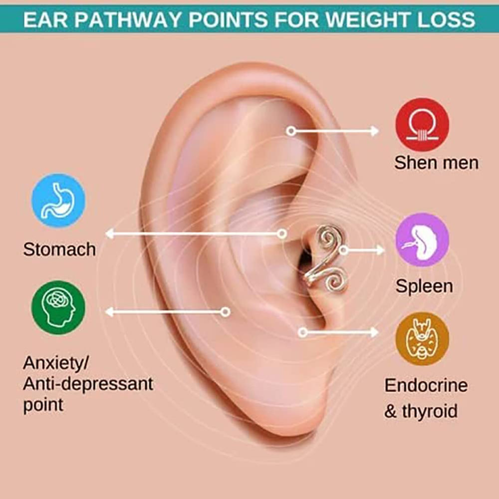 WenFeng gold pair acupressure earrings for improved circulation and easy daytime use