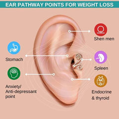 WenFeng gold pair acupressure earrings for improved circulation and easy daytime use
